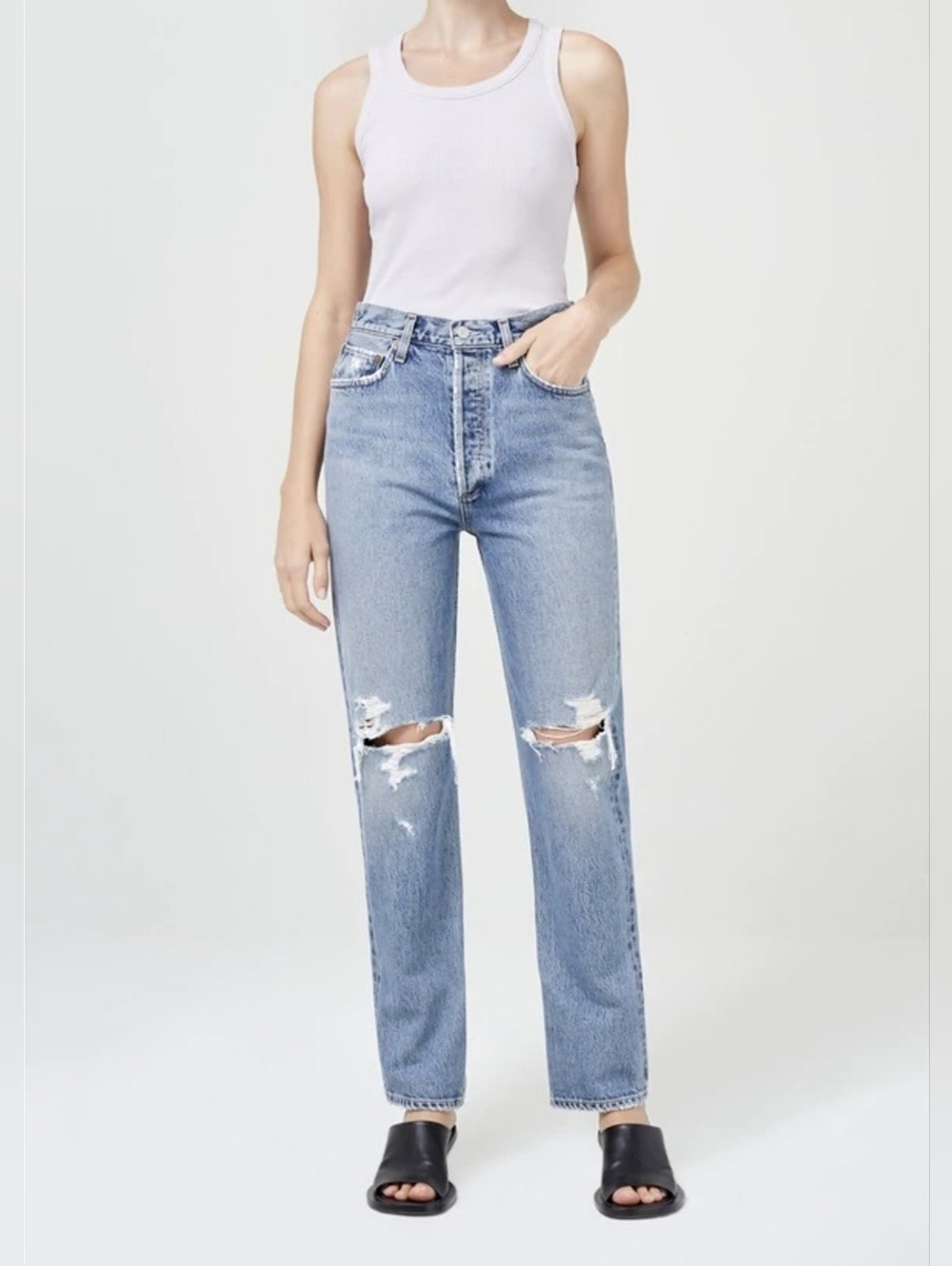 AGOLDE - 90's Pinch Waist Distressed Jeans 23W